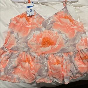 Elegant Floral Peach Blouse